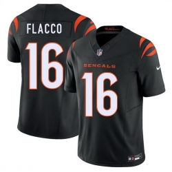 Men Cincinnati Bengals 16 Joe Flacco Black 2025 F U S E  Vapor Untouchable Limited Stitched Football Jersey Men Cincinnati Bengals 16 Joe Flacco Black 2025 F U S E  Vapor Untouchable Limited Stitched Football Jersey
