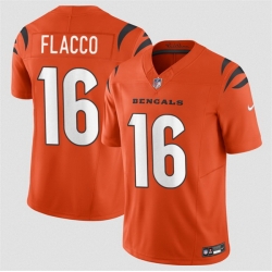Men Cincinnati Bengals 16 Joe Flacco Orange 2025 F U S E  Vapor Untouchable Limited Stitched Football Jersey Men Cincinnati Bengals 16 Joe Flacco Orange 2025 F U S E  Vapor Untouchable Limited Stitched Football Jersey