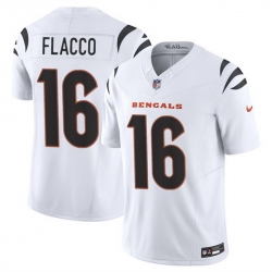 Men Cincinnati Bengals 16 Joe Flacco White 2025 F U S E  Vapor Untouchable Limited Stitched Football Jersey Men Cincinnati Bengals 16 Joe Flacco White 2025 F U S E  Vapor Untouchable Limited Stitched Football Jersey