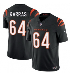 Men Cincinnati Bengals 64 Ted Karras Orange 2025 F U S E  Vapor Untouchable Limited Stitched Football Jersey