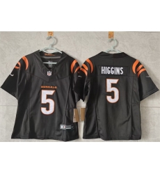 Women Cincinnati Bengals 5 Tee Higgins Black F U S E Stitched Vapor Football Jersey Women Cincinnati Bengals 5 Tee Higgins Black F U S E Stitched Vapor Football Jersey