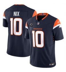 Men Denver Broncos 10 Bo Nix Navy 2025 F U S E  With 2 Star C Patch Vapor Limited Stitched Football Jersey Men Denver Broncos 10 Bo Nix Navy 2025 F U S E  With 2 Star C Patch Vapor Limited Stitched Football Jersey