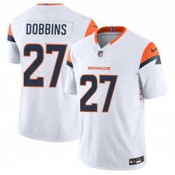 Men Denver Broncos 27 J K  Dobbins White 2025 F U S E  Vapor Limited Stitched Football Jersey Men Denver Broncos 27 J K  Dobbins White 2025 F U S E  Vapor Limited Stitched Football Jersey