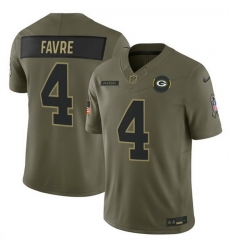Men Green Bay Packers 4 Brett Favre Olive 2025 F U S E Salute to Service Limited Stitched Football Jersey Men Green Bay Packers 4 Brett Favre Olive 2025 F U S E Salute to Service Limited Stitched Football Jersey