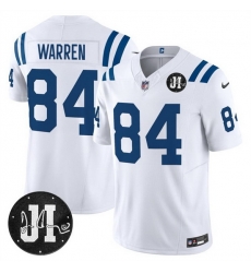 Men Indianapolis Colts 84 Tyler Warren White 2025 F U S E Jim Irsay Patch Vapor Limited Stitched Football Jersey Men Indianapolis Colts 84 Tyler Warren White 2025 F U S E Jim Irsay Patch Vapor Limited Stitched Football Jersey