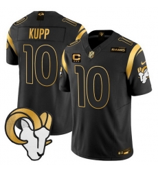 Men Los Angeles Rams 10 Cooper Kupp Black Gold 2025 F U S E  With 3 Star C Patch Vapor Untouchable Stitched Football Jersey Men Los Angeles Rams 10 Cooper Kupp Black Gold 2025 F U S E  With 3 Star C Patch Vapor Untouchable Stitched Football Jersey