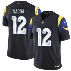 Men Los Angeles Rams 12 Puka Nacua Black 2025 F U S E Rivalries Vapor Limited Stitched Football Jersey Men Los Angeles Rams 12 Puka Nacua Black 2025 F U S E Rivalries Vapor Limited Stitched Football Jersey