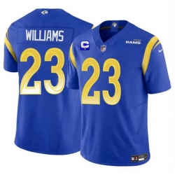Men Los Angeles Rams 23 Kyren Williams Blue 2025 F U S E  With 1 Star C Patch Vapor Untouchable Stitched Football Jersey Men Los Angeles Rams 23 Kyren Williams Blue 2025 F U S E  With 1 Star C Patch Vapor Untouchable Stitched Football Jersey