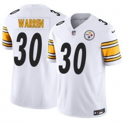 Men Pittsburgh Steelers 30 Jaylen Warren White 2025 F U S E  Vapor Limited Stitched Football Jersey