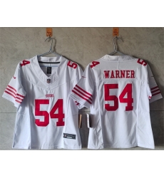Women San Francisco 49ers 54 Fred Warner White F U S E Vapor Untouchable Stitched Jersey 