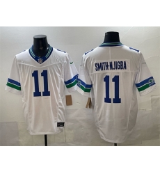 Men Seattle Seahawks 11 Jaxon Smith Njigba White F U S E Vapor Throwback Limited Stitched Football Jersey Men Seattle Seahawks 11 Jaxon Smith Njigba White F U S E Vapor Throwback Limited Stitched Football Jersey