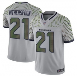 Men Seattle Seahawks 21 Devon Witherspoon Grey 2025 F U S E Rivalries Vapor Untouchable Limited Stitched Football Jersey Men Seattle Seahawks 21 Devon Witherspoon Grey 2025 F U S E Rivalries Vapor Untouchable Limited Stitched Football Jersey