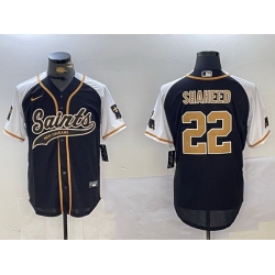 Men New Orleans Saints 22 Rashid Shaheed BlackWhite 1987 Legacy Cool Base Stitched Baseball Jersey 5
