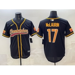 Men Washington Commanders 17 Terry McLaurin Black Limited Stitched Baseball Jersey Men Washington Commanders 17 Terry McLaurin Black Limited Stitched Baseball Jersey