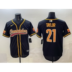 Men Washington Commanders 21 Sean Taylor Black Limited Stitched Baseball Jersey Men Washington Commanders 21 Sean Taylor Black Limited Stitched Baseball Jersey