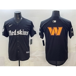 Men Washington Commanders Team Big Logo Black Gothic Capitol Shadows Edition Limited Stitched Baseball Jersey Men Washington Commanders Team Big Logo Black Gothic Capitol Shadows Edition Limited Stitched Baseball Jersey