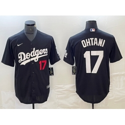 Men Los Angeles Dodgers 17 Shohei Ohtani Black Cool Base Stitched Jersey Men Los Angeles Dodgers 17 Shohei Ohtani Black Cool Base Stitched Jersey