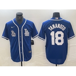 Men Los Angeles Dodgers 18 Yoshinobu Yamamoto Blue Cool Base Stitched Baseball Jersey 1 Men Los Angeles Dodgers 18 Yoshinobu Yamamoto Blue Cool Base Stitched Baseball Jersey 1