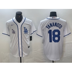 Men Los Angeles Dodgers 18 Yoshinobu Yamamoto White Cool Base Stitched Baseball Jersey 2 Men Los Angeles Dodgers 18 Yoshinobu Yamamoto White Cool Base Stitched Baseball Jersey 2