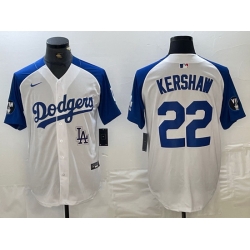 Men Los Angeles Dodgers 22 Clayton Kershaw White Blue Vin Patch Cool Base Stitched Baseball Jersey 1 Men Los Angeles Dodgers 22 Clayton Kershaw White Blue Vin Patch Cool Base Stitched Baseball Jersey 1