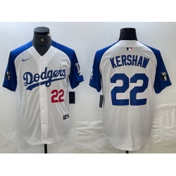 Men Los Angeles Dodgers 22 Clayton Kershaw White Blue Vin Patch Cool Base Stitched Baseball Jersey Men Los Angeles Dodgers 22 Clayton Kershaw White Blue Vin Patch Cool Base Stitched Baseball Jersey