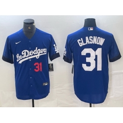 Men Los Angeles Dodgers 31 Tyler Glasnow Blue City Connect Cool Base Stitched Baseball Jersey 4 Men Los Angeles Dodgers 31 Tyler Glasnow Blue City Connect Cool Base Stitched Baseball Jersey 4