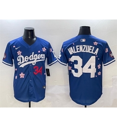 Men Los Angeles Dodgers 34 Fernando Valenzuela Royal 2025 Tokyo Series Limited Stitched Baseball Jersey