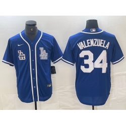 Men Los Angeles Dodgers 34 Toro Valenzuela Royal Stitched Jersey Men Los Angeles Dodgers 34 Toro Valenzuela Royal Stitched Jersey
