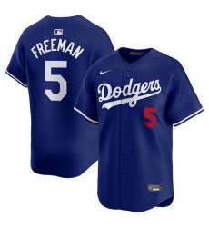 Men Los Angeles Dodgers 5 Freddie Freeman Royal Limited Stitched Baseball Jersey