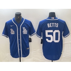 Men Los Angeles Dodgers 50 Mookie Betts Blue Cool Base Stitched Baseball Jersey Men Los Angeles Dodgers 50 Mookie Betts Blue Cool Base Stitched Baseball Jersey