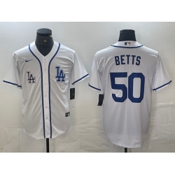 Men Los Angeles Dodgers 50 Mookie Betts White Cool Base Stitched Baseball Jersey Men Los Angeles Dodgers 50 Mookie Betts White Cool Base Stitched Baseball Jersey