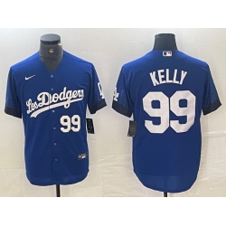 Men Los Angeles Dodgers 99 Joe Kelly Blue City Connect Cool Base Stitched Baseball Jersey 3 Men Los Angeles Dodgers 99 Joe Kelly Blue City Connect Cool Base Stitched Baseball Jersey 3