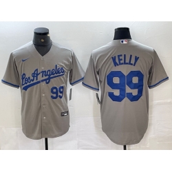 Men Los Angeles Dodgers 99 Joe Kelly Grey Stitched Jersey 4 Men Los Angeles Dodgers 99 Joe Kelly Grey Stitched Jersey 4