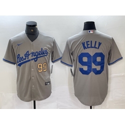 Men Los Angeles Dodgers 99 Joe Kelly Grey Stitched Jersey 6 Men Los Angeles Dodgers 99 Joe Kelly Grey Stitched Jersey 6