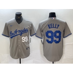 Men Los Angeles Dodgers 99 Joe Kelly Grey Stitched Jersey2 Men Los Angeles Dodgers 99 Joe Kelly Grey Stitched Jersey2