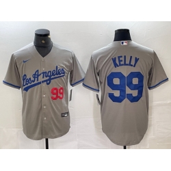 Men Los Angeles Dodgers 99 Joe Kelly Grey Stitched Jersey5 Men Los Angeles Dodgers 99 Joe Kelly Grey Stitched Jersey5