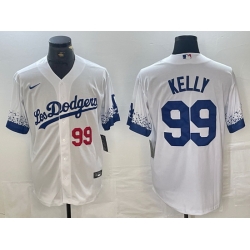 Men Los Angeles Dodgers 99 Joe Kelly White City Connect Cool Base Stitched Baseball Jersey 2 Men Los Angeles Dodgers 99 Joe Kelly White City Connect Cool Base Stitched Baseball Jersey 2