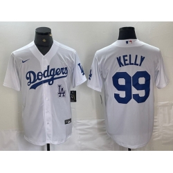 Men Los Angeles Dodgers 99 Joe Kelly White Cool Base Stitched Baseball Jersey 6 Men Los Angeles Dodgers 99 Joe Kelly White Cool Base Stitched Baseball Jersey 6