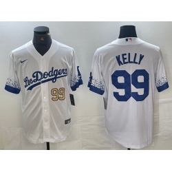 Men Los Angeles Dodgers 99 Joe Kelly White Cool Base Stitched Baseball Jersey 7 Men Los Angeles Dodgers 99 Joe Kelly White Cool Base Stitched Baseball Jersey 7