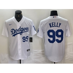 Men Los Angeles Dodgers 99 Joe Kelly White Cool Base Stitched Baseball Jersey 8 Men Los Angeles Dodgers 99 Joe Kelly White Cool Base Stitched Baseball Jersey 8