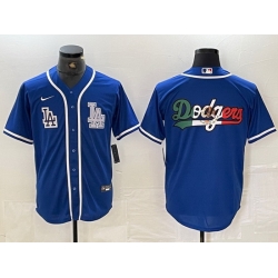 Men Los Angeles Dodgers Big logo Blue Cool Base Stitched Baseball Jersey 1 Men Los Angeles Dodgers Big logo Blue Cool Base Stitched Baseball Jersey 1