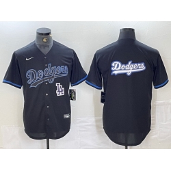 Men Los Angeles Dodgers Team Big Logo Black Cool Base Stitched Baseball Jersey 11 Men Los Angeles Dodgers Team Big Logo Black Cool Base Stitched Baseball Jersey 11