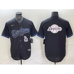 Men Los Angeles Dodgers Team Big Logo Black Cool Base Stitched Baseball Jersey 5 Men Los Angeles Dodgers Team Big Logo Black Cool Base Stitched Baseball Jersey 5