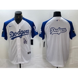 Men Los Angeles Dodgers big logo White Blue Vin Patch Cool Base Stitched Baseball Jersey 15 Men Los Angeles Dodgers big logo White Blue Vin Patch Cool Base Stitched Baseball Jersey 15