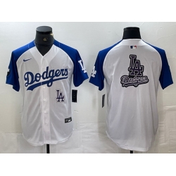 Men Los Angeles Dodgers big logo White Blue Vin Patch Cool Base Stitched Baseball Jersey 9 Men Los Angeles Dodgers big logo White Blue Vin Patch Cool Base Stitched Baseball Jersey 9