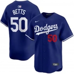 Men Men Los Angeles Dodgers 50 Mookie Betts Blue 2024 Home Elite Stitched Jersey Men Men Los Angeles Dodgers 50 Mookie Betts Blue 2024 Home Elite Stitched Jersey