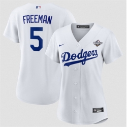 Women Los Angeles Dodgers 50 Mookie Betts White 2025 World Series Home Cool Base Stitched Baseball Jersey 