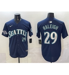 Men Seattle Mariners 29 Cal Raleigh Navy With 2025 AL West Division Champions Patch Limited Stitched jersey Men Seattle Mariners 29 Cal Raleigh Navy With 2025 AL West Division Champions Patch Limited Stitched jersey