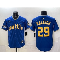 Men Seattle Mariners 29 Cal Raleigh Royal With 2025 AL West Division Champions Patch City Connect Limited Stitched Baseball Jersey Men Seattle Mariners 29 Cal Raleigh Royal With 2025 AL West Division Champions Patch City Connect Limited Stitched Baseball Jersey
