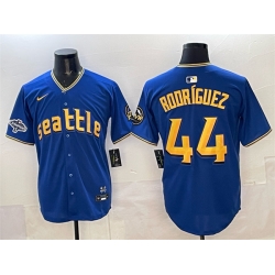 Men Seattle Mariners 44 Julio Rodr EDguez Royal With 2025 AL West Division Champions Patch City Connect Limited Stitched Baseball Jersey Men Seattle Mariners 44 Julio Rodr EDguez Royal With 2025 AL West Division Champions Patch City Connect Limited Stitched Baseball Jersey